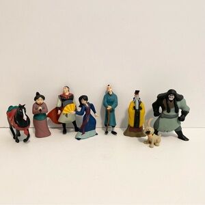 Disney Store Mulan Action Figure PVC Set Family Lot Cake Topper